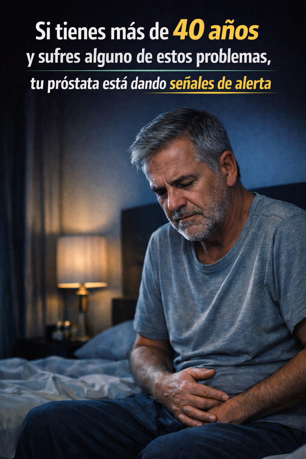 Hombre despertando en la noche a orinar