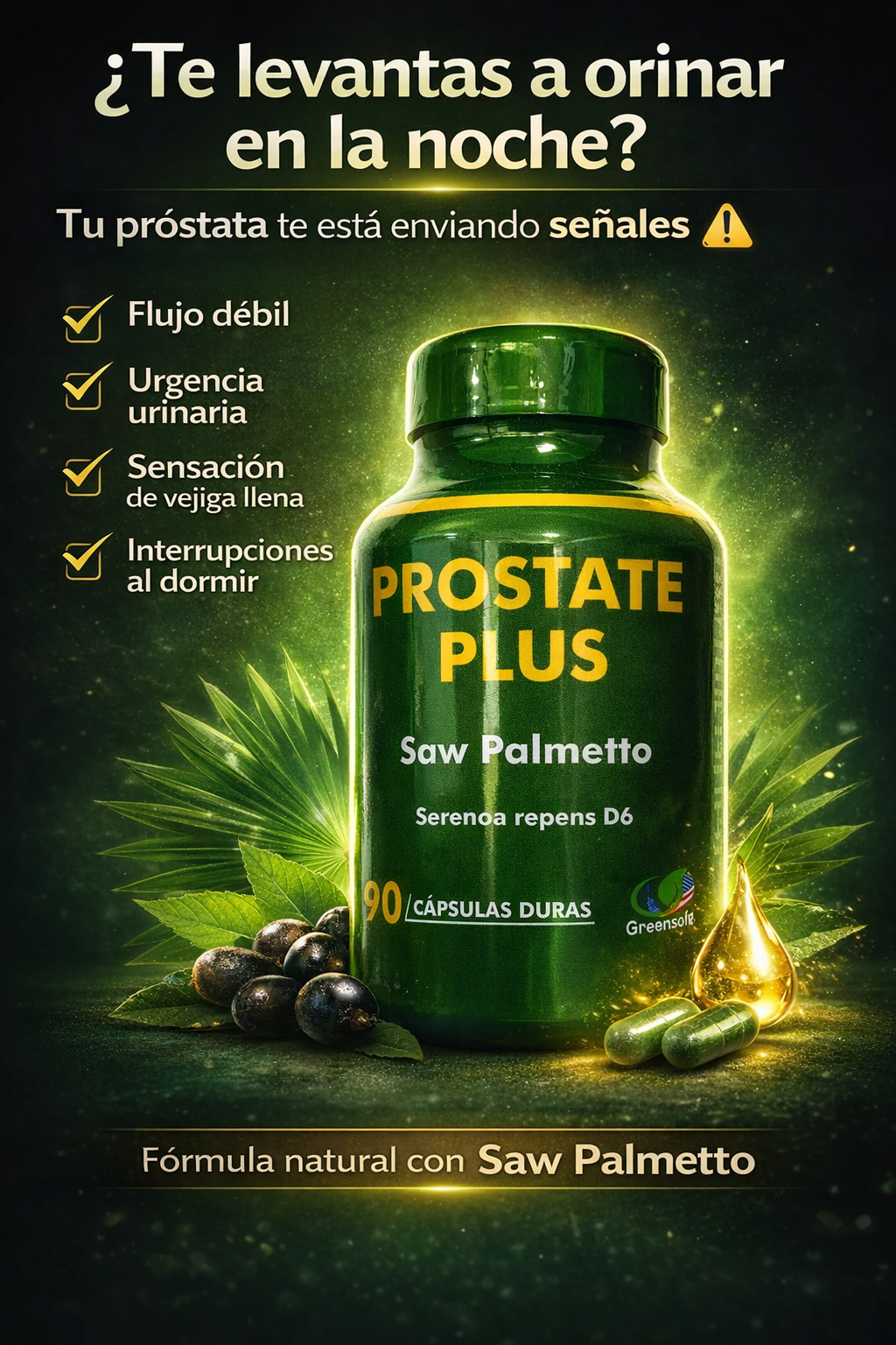 Frasco Prostate Plus suplemento natural